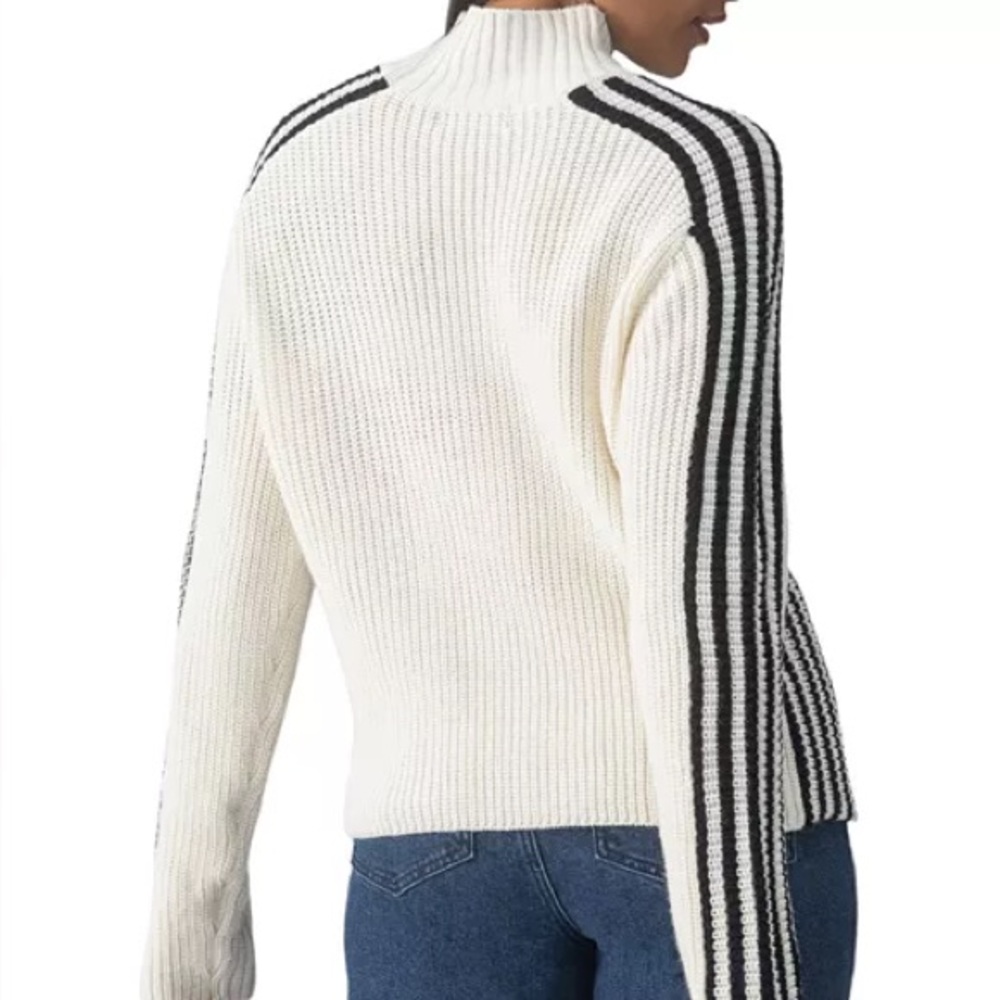 NWT Sporty Striped Mock Neck Sweater - Picture 2 of 3